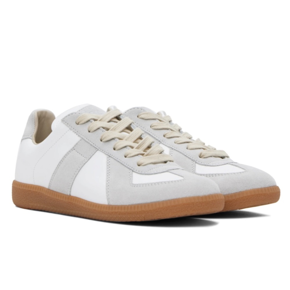Maison Margiela authentic sneakers white grey suede